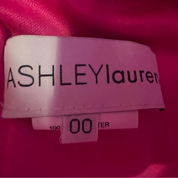 Ashley Lauren Designer hot pink beaded Prom Dress Size 00 - Picture 5 of 9